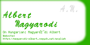 albert magyarodi business card